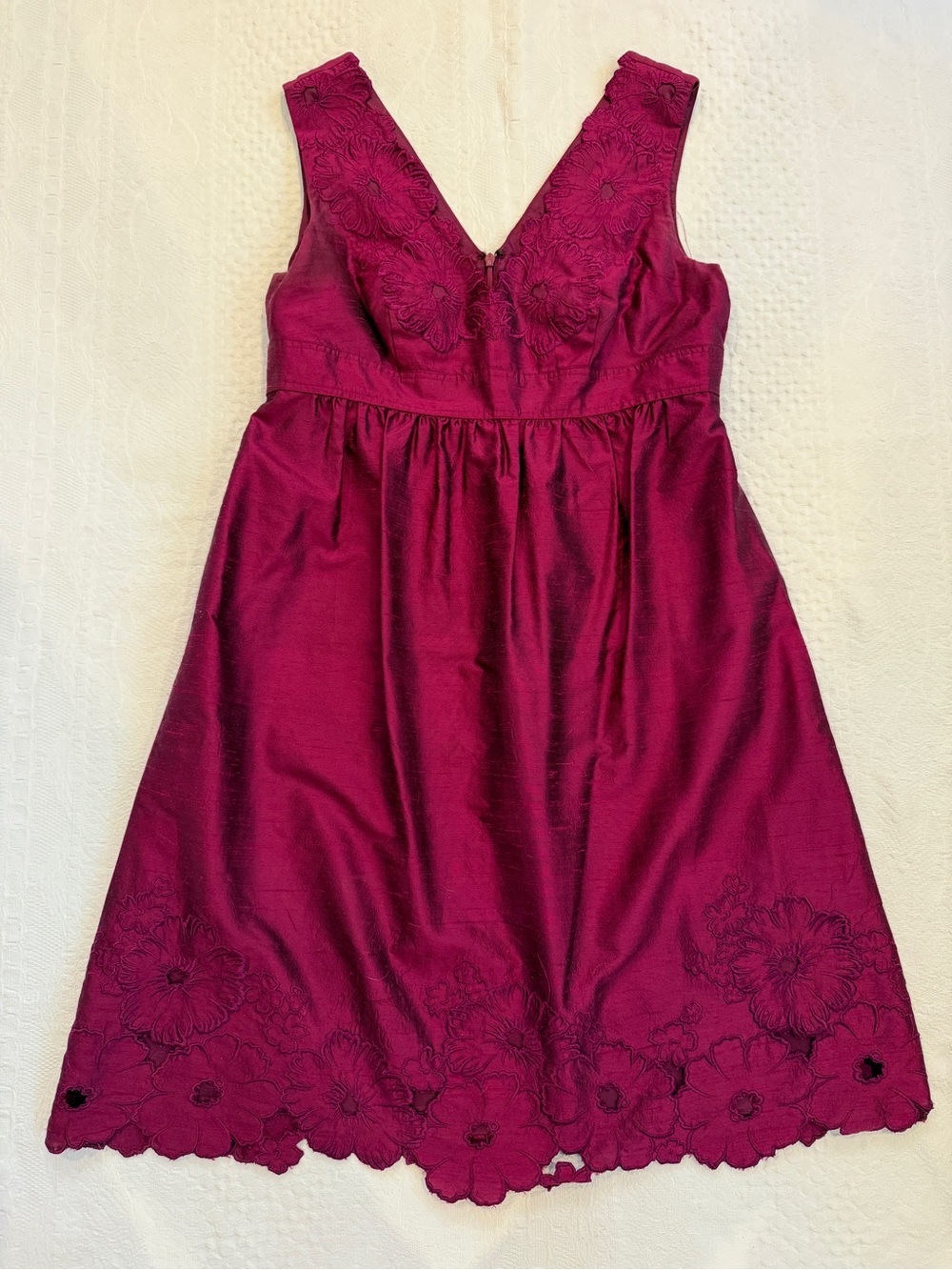 Adrianna Papell Silk Blend Dress Magenta Pink Women’s Size 10 Cocktail Party